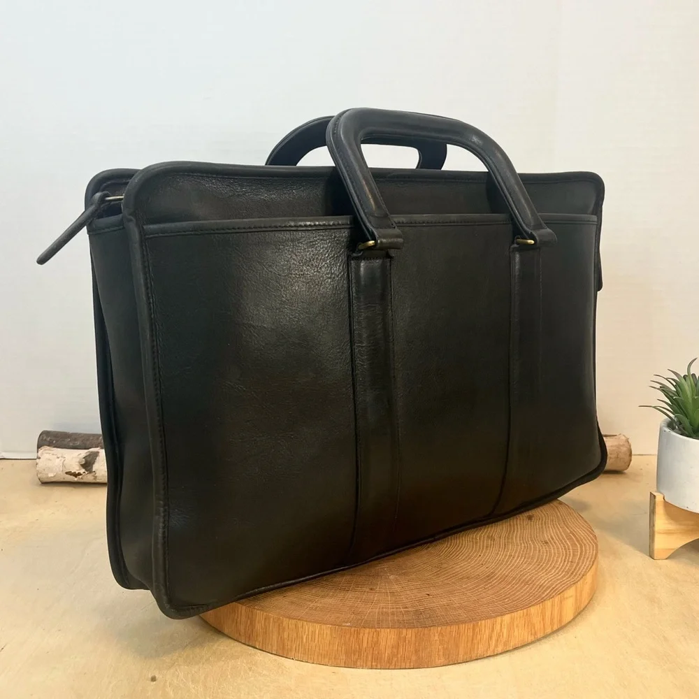 Vintage Coach Embassy Briefcase 5090 Black Leather Laptop Portfolio Bag USA
